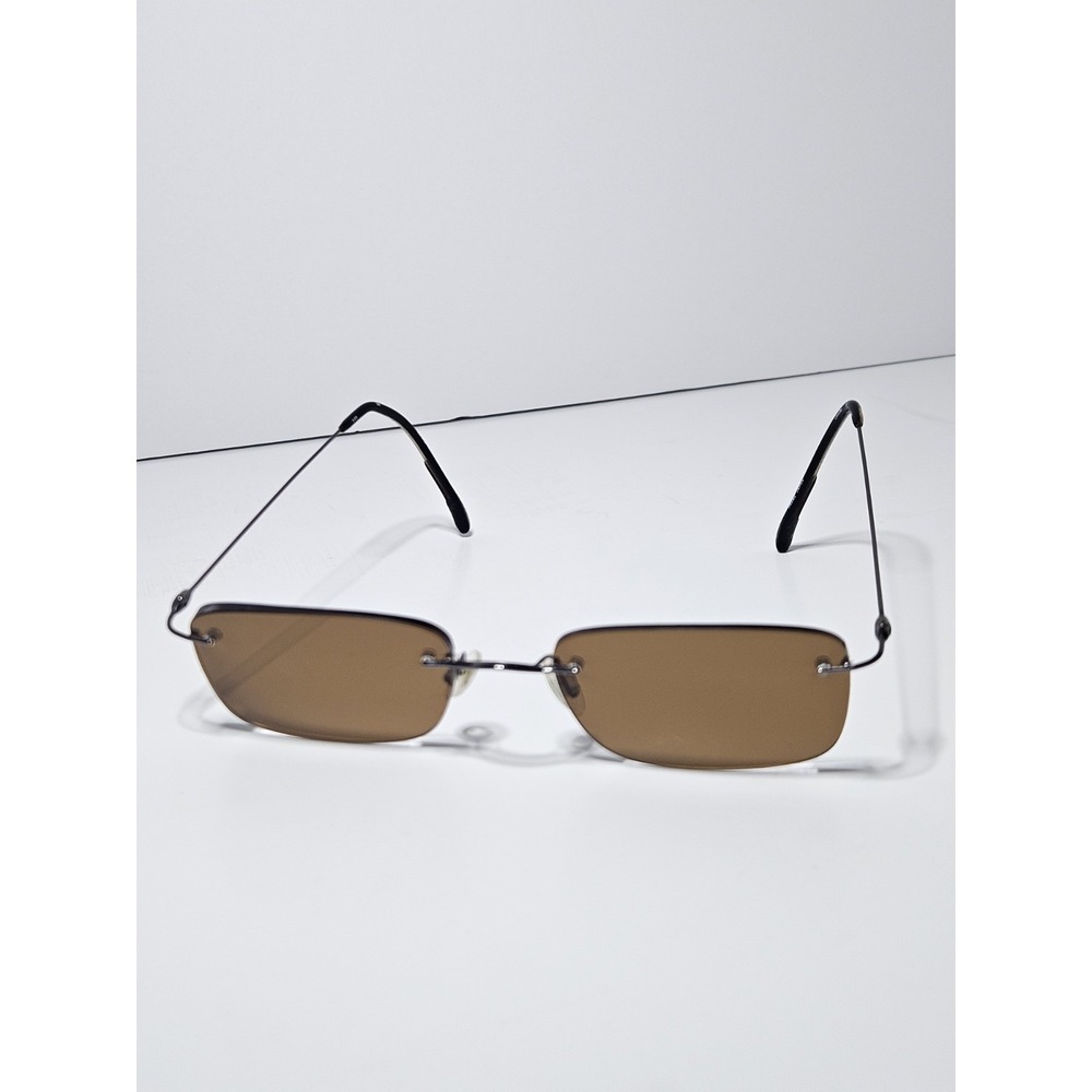 Vintage Calvin Klein CK 165 549 Rimless Eyeglasses Frame Silver Japan 90s w Case